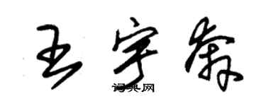 朱錫榮王宇奔草書個性簽名怎么寫