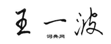 駱恆光王一波行書個性簽名怎么寫