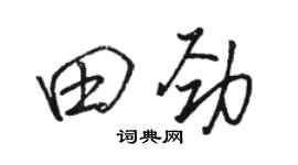 駱恆光田勁行書個性簽名怎么寫