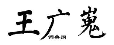 翁闓運王廣嵬楷書個性簽名怎么寫