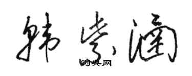 駱恆光韓紫涵草書個性簽名怎么寫