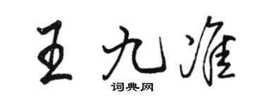 駱恆光王九準行書個性簽名怎么寫