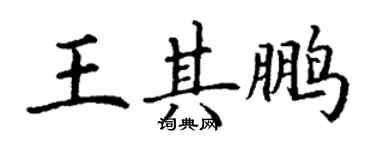 丁謙王其鵬楷書個性簽名怎么寫