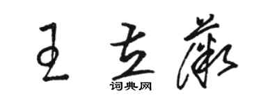 駱恆光王立薇草書個性簽名怎么寫