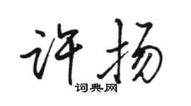駱恆光許揚行書個性簽名怎么寫