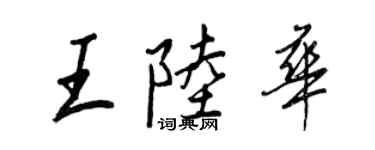 王正良王陸華行書個性簽名怎么寫