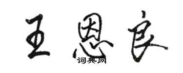 駱恆光王恩良行書個性簽名怎么寫