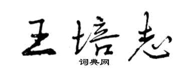 曾慶福王培志行書個性簽名怎么寫