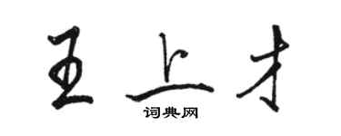 駱恆光王上才行書個性簽名怎么寫