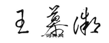 駱恆光王慕微草書個性簽名怎么寫