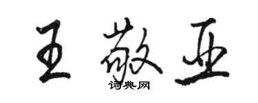 駱恆光王敬亞行書個性簽名怎么寫