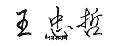 駱恆光王忠哲行書個性簽名怎么寫