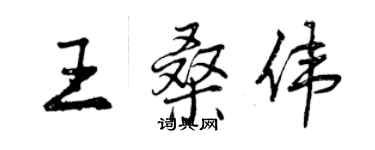 曾慶福王桑偉行書個性簽名怎么寫