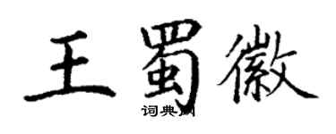 丁謙王蜀徽楷書個性簽名怎么寫