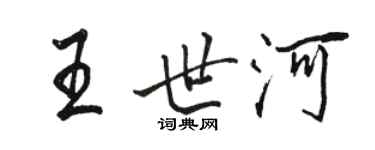 駱恆光王世河行書個性簽名怎么寫