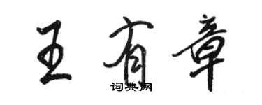 駱恆光王有章行書個性簽名怎么寫