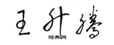 駱恆光王升騰草書個性簽名怎么寫