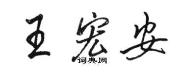 駱恆光王宏安行書個性簽名怎么寫