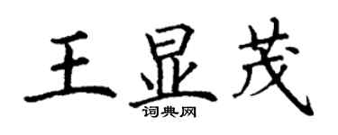 丁謙王顯茂楷書個性簽名怎么寫