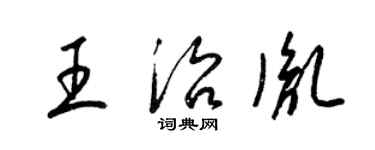 梁錦英王治胤草書個性簽名怎么寫