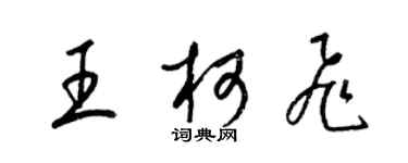 梁錦英王柯飛草書個性簽名怎么寫