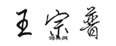 駱恆光王宗普行書個性簽名怎么寫