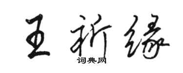 駱恆光王祈緣行書個性簽名怎么寫