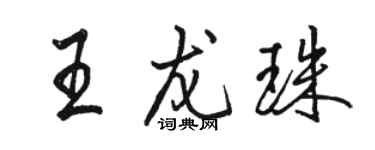 駱恆光王龍珠行書個性簽名怎么寫