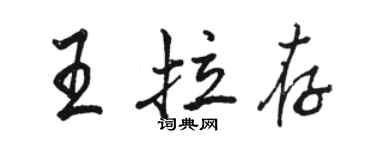 駱恆光王拉存行書個性簽名怎么寫