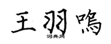 何伯昌王羽鳴楷書個性簽名怎么寫