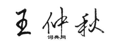 駱恆光王仲秋行書個性簽名怎么寫