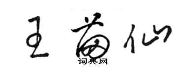 駱恆光王苗仙草書個性簽名怎么寫