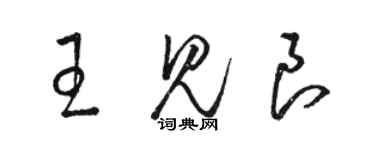 駱恆光王見良草書個性簽名怎么寫