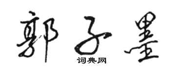 駱恆光郭子墨行書個性簽名怎么寫