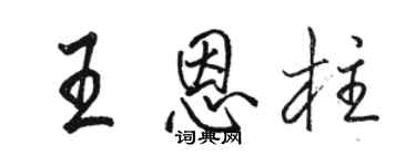 駱恆光王恩柱行書個性簽名怎么寫