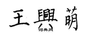 何伯昌王興萌楷書個性簽名怎么寫
