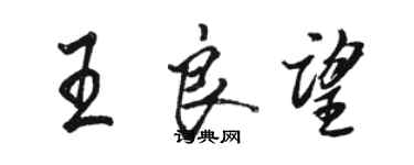 駱恆光王良望行書個性簽名怎么寫