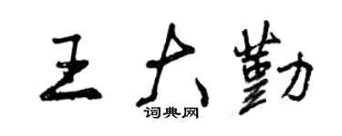 曾慶福王大勤行書個性簽名怎么寫