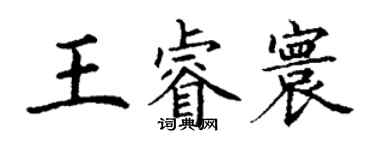 丁謙王睿寰楷書個性簽名怎么寫