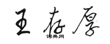 駱恆光王存厚行書個性簽名怎么寫