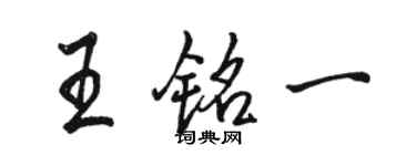 駱恆光王銘一行書個性簽名怎么寫
