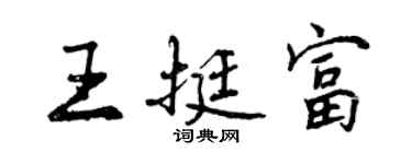 曾慶福王挺富行書個性簽名怎么寫