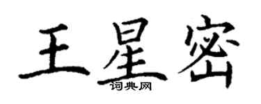 丁謙王星密楷書個性簽名怎么寫