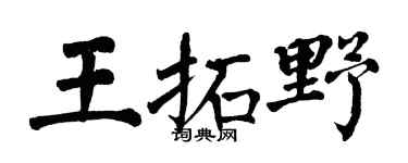 翁闓運王拓野楷書個性簽名怎么寫