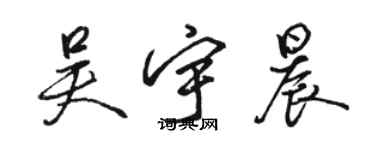 駱恆光吳宇晨行書個性簽名怎么寫