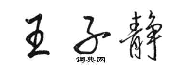 駱恆光王子靜行書個性簽名怎么寫