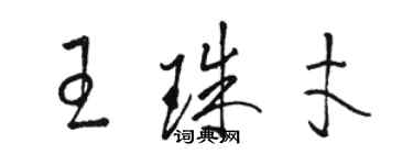 駱恆光王珠才草書個性簽名怎么寫