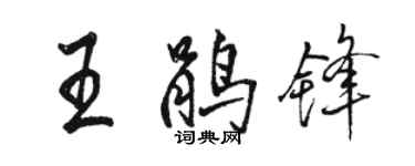 駱恆光王鵑鋒行書個性簽名怎么寫