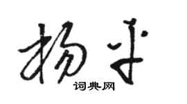 駱恆光楊平草書個性簽名怎么寫