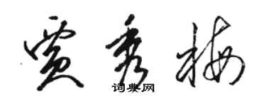 駱恆光賈秀梅草書個性簽名怎么寫
